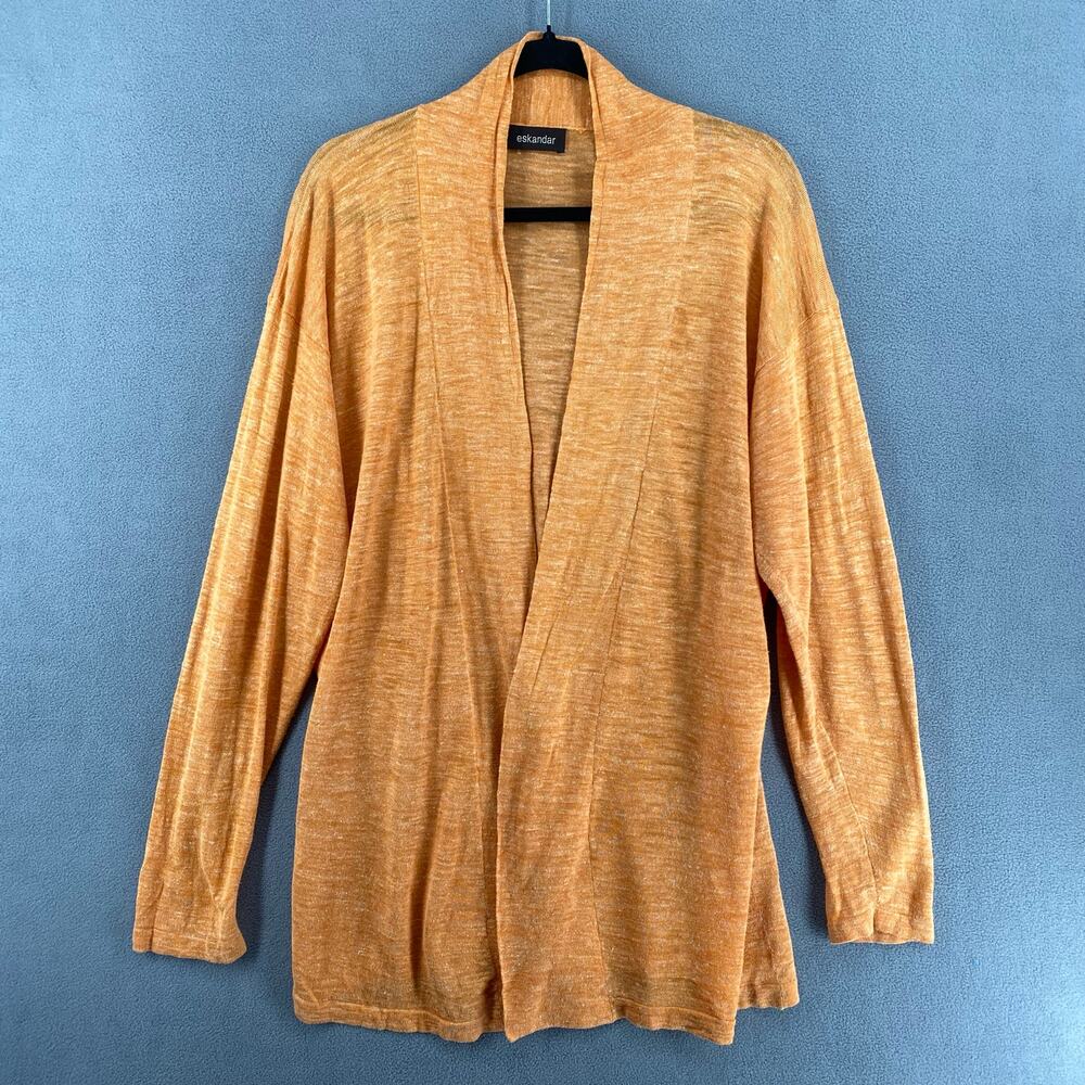 Eskandar Silk Hemp Blend Womens L? Orange Artsy Lagenlook Beachy Boho Luxury‎